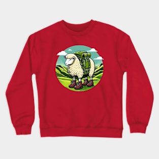 Hiking Sheep Pop Art Crewneck Sweatshirt